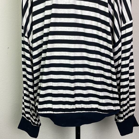 NWT Ces Femme striped oversized pullover l/s blouse women’s L - Picture 8 of 11